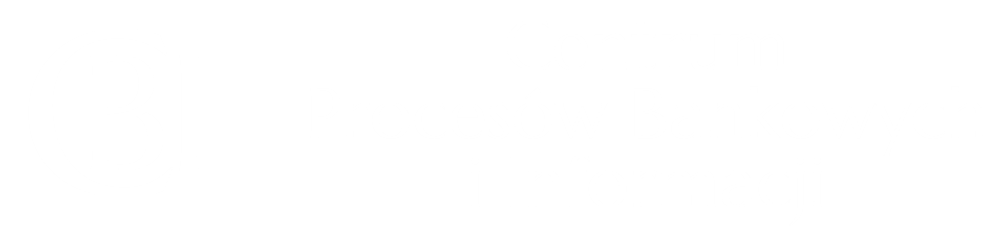Centrum Procesów Bankowych i Informacji - Logo białe